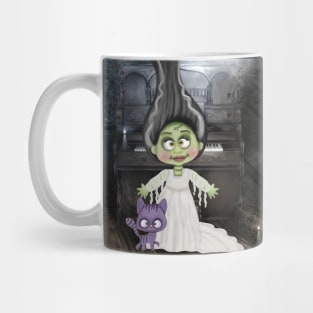 Ghost bride and cat Mug